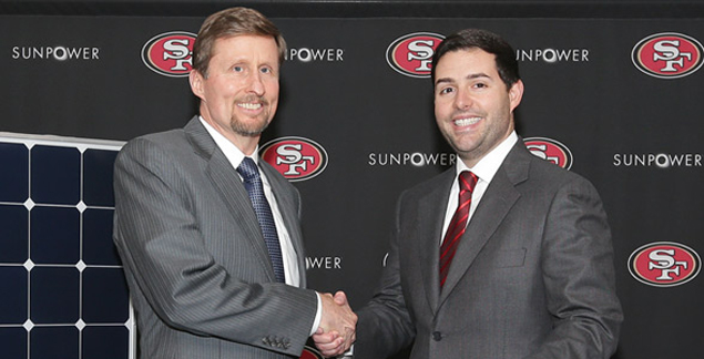 SunPower's President and CEO Tom Werner and 49ers CEO Jed York