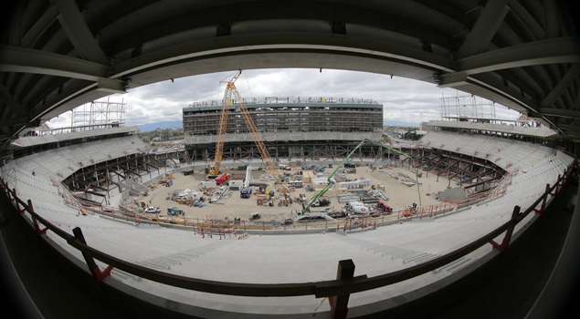 View of the Owners suite from the 50-yard-line.