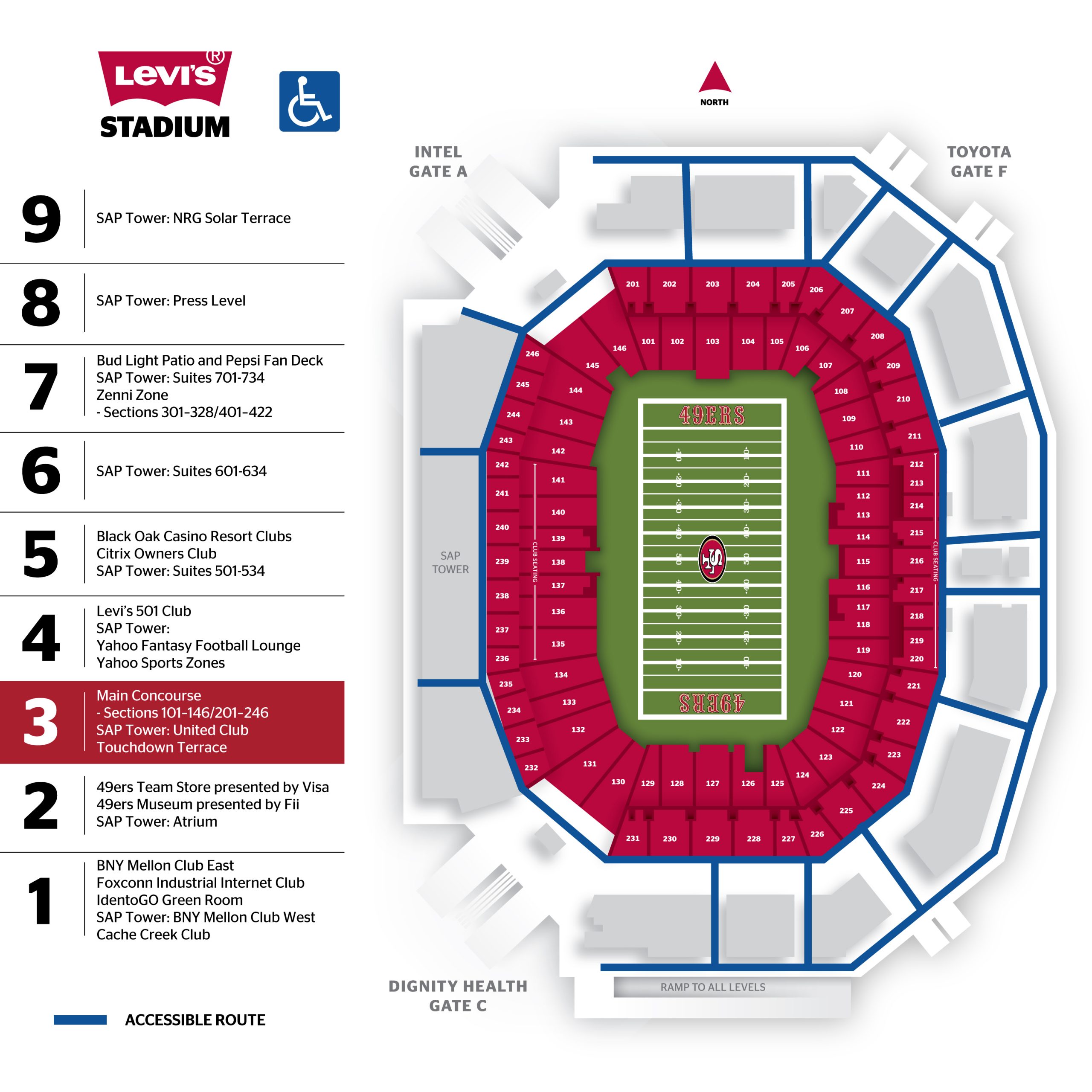 Levi Stadium Gate Map